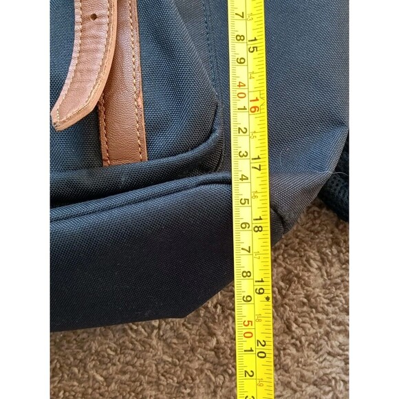 Herschel Supply Co Backpack Black Canvas Brown Leather Straps Classic Style - Picture 7 of 8